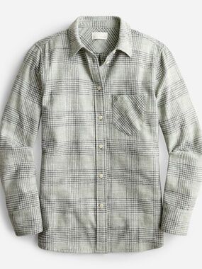 J.Crew Classic Fit Shirt Plaid Flannel Button Down Mint 10